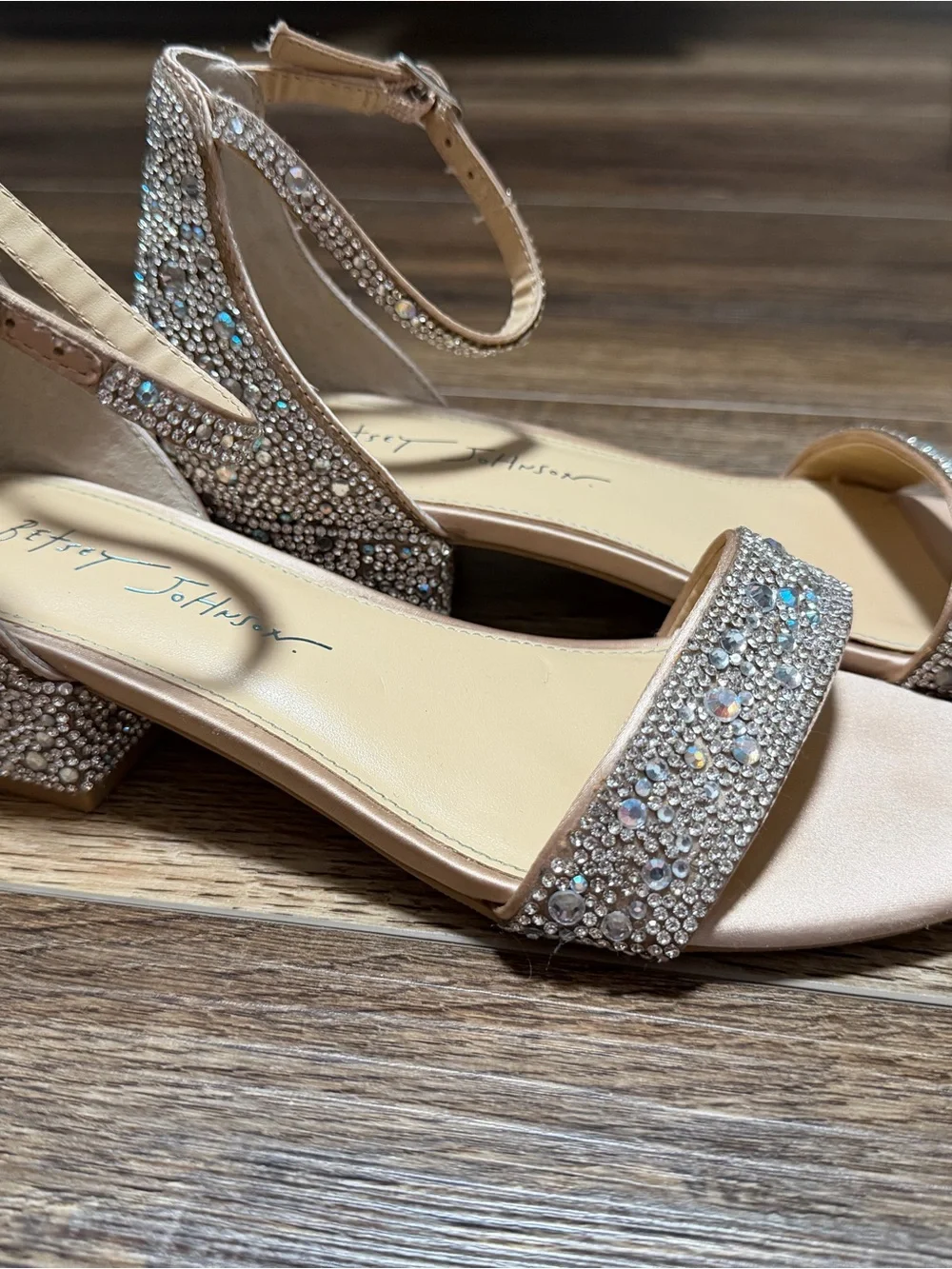 Crystal Ankle-Strap Sandals in Silver